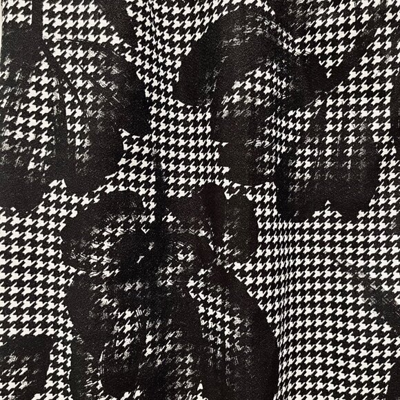 Donna Ricco Black and White Houndstooth Floral Cocktail Sheath Dress Knee length - Picture 5 of 7